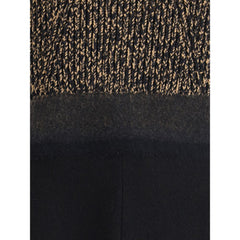 Prada Black Fleece Wool Casual Dress