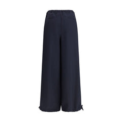 Marni Blue Fleece Wool Casual Pants