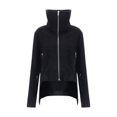 Rick Owens Black Fleece Wool Biker Jacket