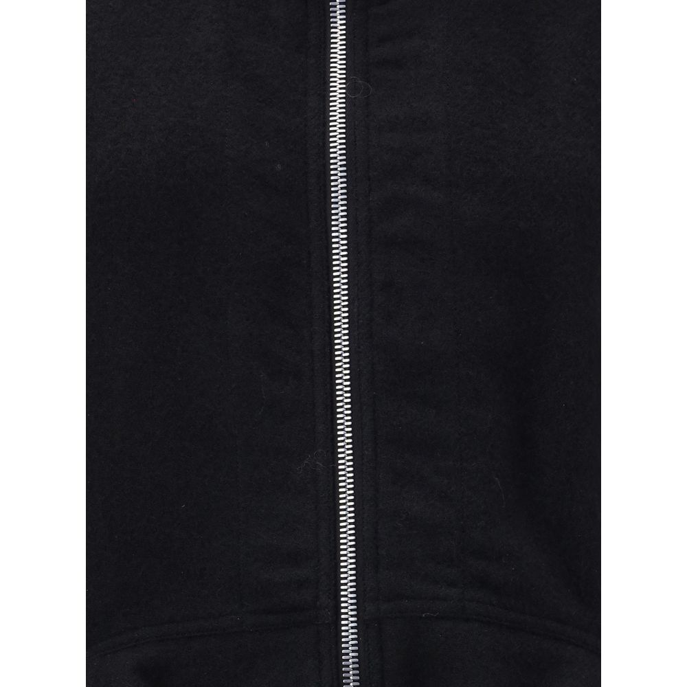 Rick Owens Black Fleece Wool Biker Jacket