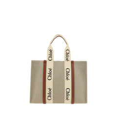 Chloé Beige Linen Shoulder Bag