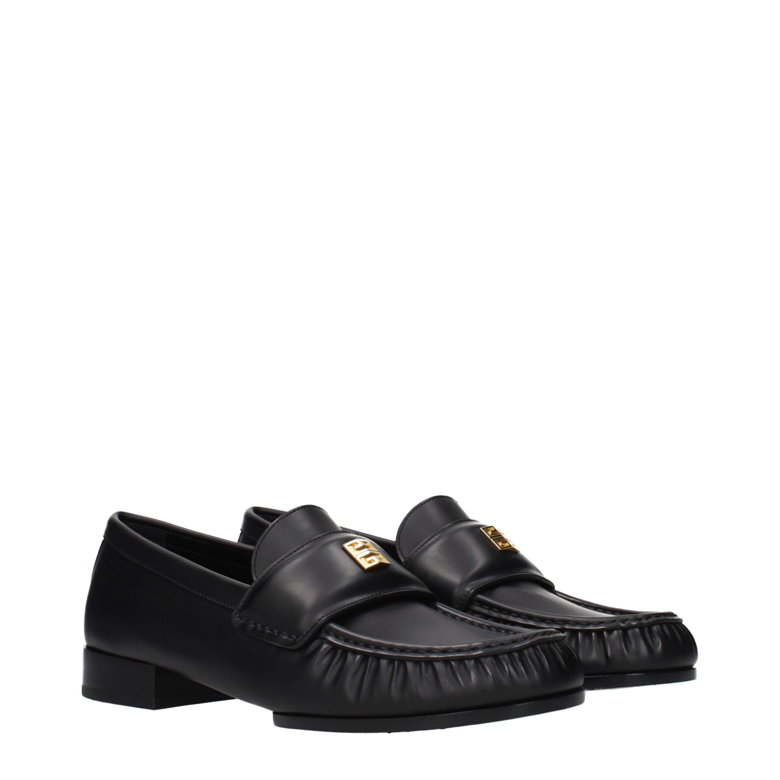 Givenchy Black Leather Slip-On Loafers