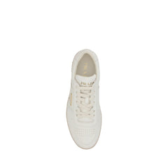 Prada White Calf Leather Bos Taurus Low Top Sneakers