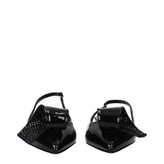 Prada Black Leather Flat Sandals