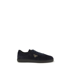 Prada Blue Calf Leather Bos Taurus Low Top Sneakers