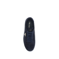 Prada Blue Calf Leather Bos Taurus Low Top Sneakers